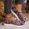 Fashion Women Sneakers 2025 Lightweight Floral Print Canvas Shoes Autumn Comfy Walking Flat Sneakers Women Round Toe Casual Shoes Women