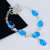 Swiss Blue Topaz Gemstone Handmade 925 Sterling Silver Necklace Blue Topaz Gemstone Jewelry Necklace For Women Valentine Gifts For Women