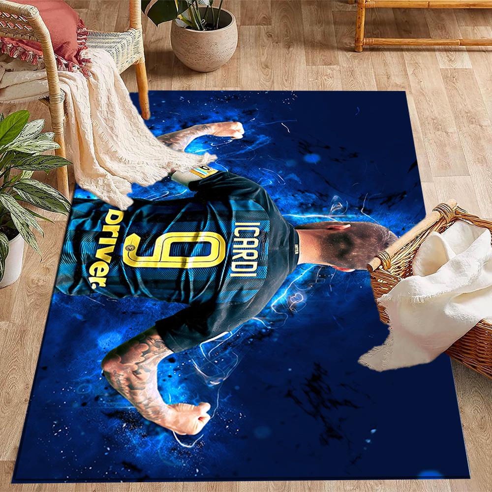 Inter Milan Player Action Area Rug Perfect for Hallway Playrooms Game Room Kitchen Antislip Carpet Office home decor Wedding Party Gift