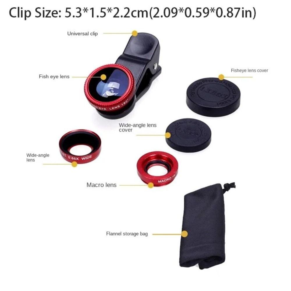 0.67X Wide Angle Mobile Phone Lens with Clip Phone Camera Lens Kit Portable Phone External Lens