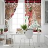 Santa Claus Happy New Year Christmas Tree Red Green Window Curtains For Kids Bedroom Living Room Home Decor Navidad Natal