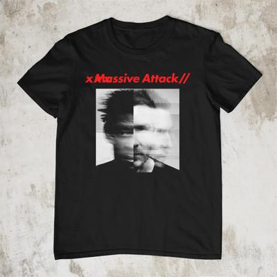 НОВАЯ Черная футболка Massive Attack 2025 года, все размеры, концертный тур AE408
