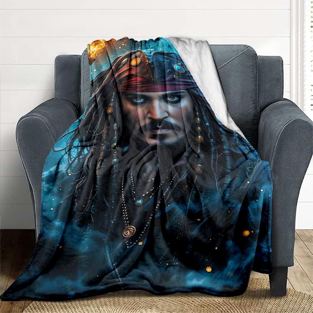 1Pc Pirate'S Fiery Adventure Blanket Soft And Comfortable Casual Warm Camping Travel Christmas Halloween Xmas Gift M924479