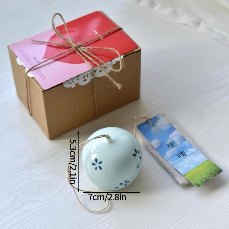 Ceramic Japanese Wind Chime Outdoor Wind Bells Garden Wind Music Garden Hanging Decor Home Outdoor Decor Ceramic Landscape