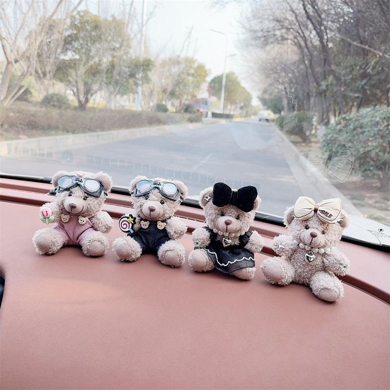 Cute Cartoon Bear Car Dashboard Decoration Plush Figurine Interior Ornament