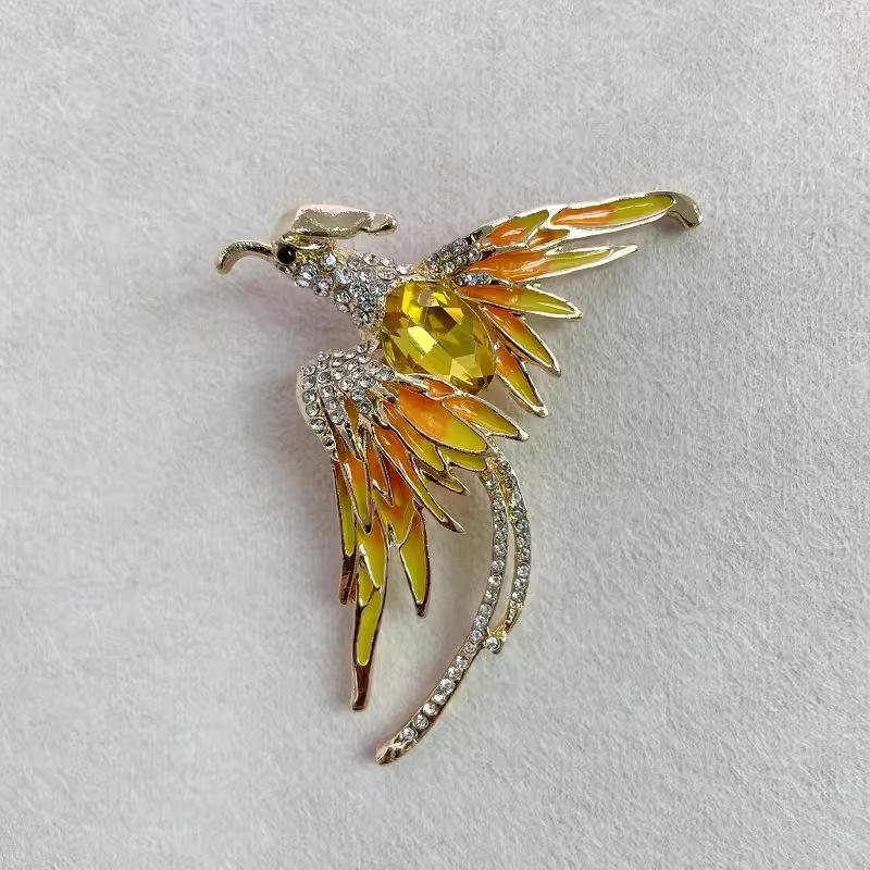Высококачественная роскошная брошь Phoenix Diamond Brooch, модная брошь Sense с инкрустацией из кристаллов, аксессуары для пальто и костюма, подарок для женщин