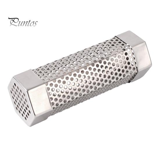 Трубка для пеллет Нержавеющая сталь Дымовая трубка для барбекю с вентиляционными отверстиями Жаростойкая Легко чистящаяся Многоразовая трубка для дымового гриля Аксессуары для кемпинга