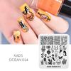 Пластины для штамповки ногтей Ocean 014, милый дельфин, морская звезда, краб, пингвин, кошка, рыба, шаблон штампа для ногтей, маникюр