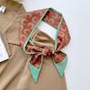 Retro Geometric Print Silk Scarf: Versatile Tie for Hair, Bags, and Headbands