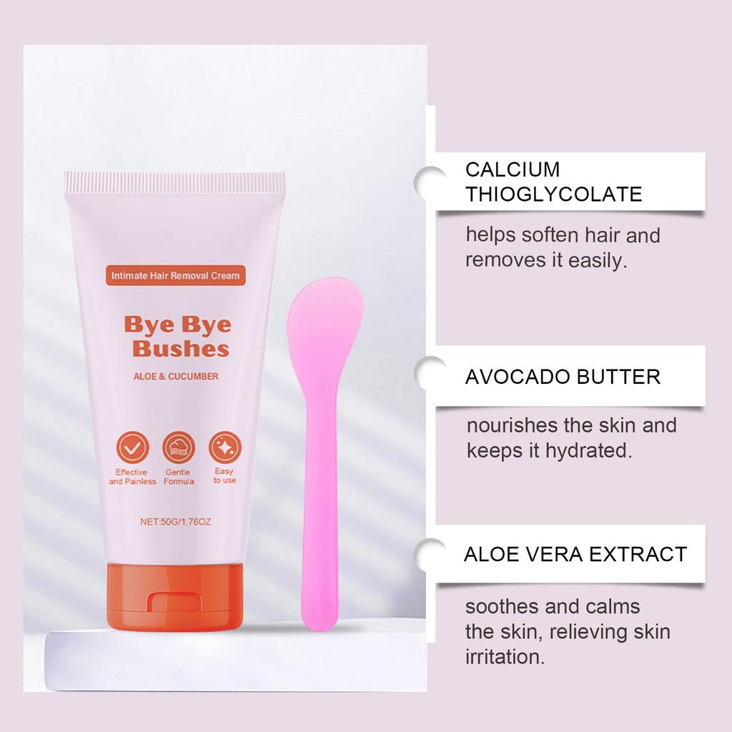 Bye Bye Gentle Hair Removal Cream, Крем для удаления волос, Крем для удаления волос в области подмышек и бикини, Нежный, не раздражающий (1шт)