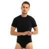 Men Adults One Piece Shaper Romper Lingerie Party Clubwear Round Neck Short Sleeves T-shirt Bodysuit