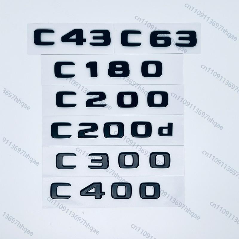 3D ABS Black C63 C43 C180 C220d C300 Logo Letters 4MATIC Badge Car Rear Star Sticker AMG Emblem For Mercedes Benz W205 C205 W206 VU6