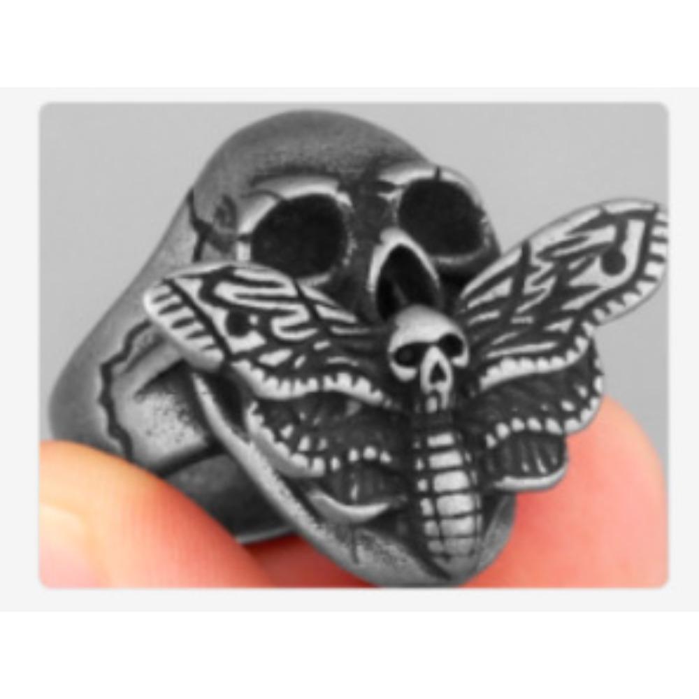 Трендовое панк кольцо с черепом для мужчин, винтажные готические украшения, уникальный модный аксессуар