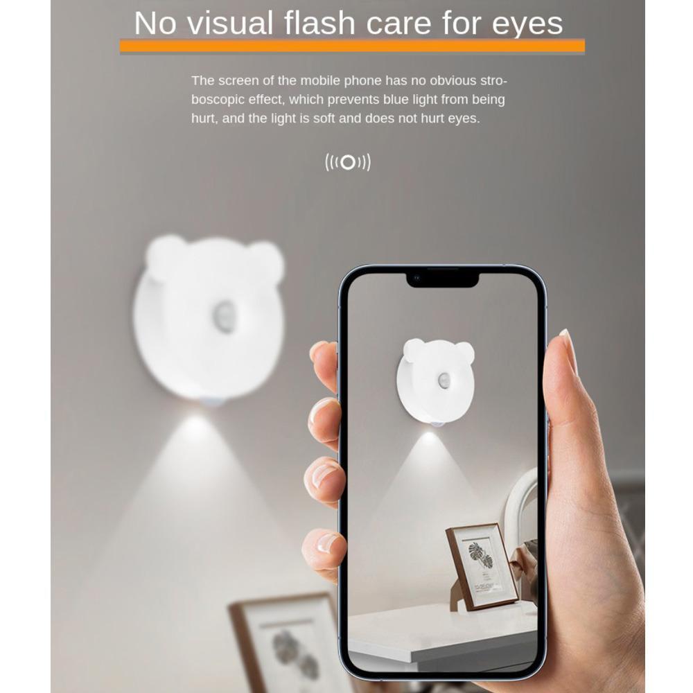 Светодиодный ночник с датчиком движения человека, PIR-сенсор движения, настенный светильник, перезаряжаемый через USB, шкаф, коридор, лестница, кухонный светильник