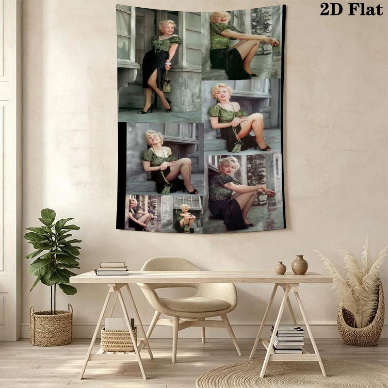 Vintage Dictionary Art Marilyn Monroe Elegance Tapestry Fashion Print Wallmounted Background Cloth Background Wall Hanging Cloth Home Decor