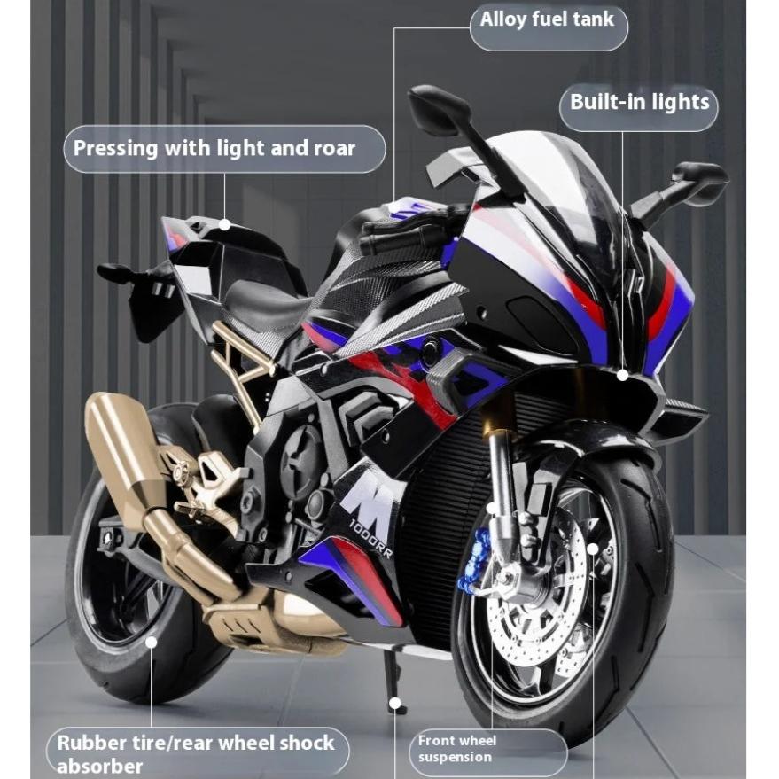 Масштаб 1/10 для модели мотоцикла BMW S1000RR, симуляция, сплав, локомотив, фигурка, украшение, игрушечная машинка, мальчик