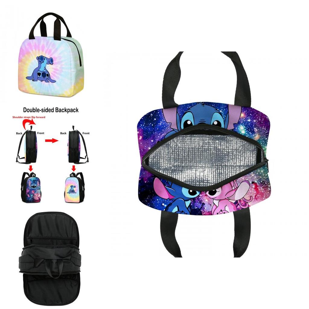 Двусторонний рюкзак Лило и Стич Легкий и прочный школьный рюкзак для детей и студентов