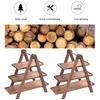 2pcs Three Tiered Cupcake Stand Rectangle Serving Platter Multi-Function Serving Tray  Wooden Tiered Tray Party Serving Brown De