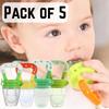Набор из 5 силиконовых пустышек-фруктодавок для младенцев | Силиконовая кормушка для свежих продуктов для малышей | Набор для кормления младенцев