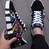 Trendy Men's Graffiti Skate Shoes - Lightweight, Breathable, Anti-Skid, Comfy Sneakers With Platform Soles