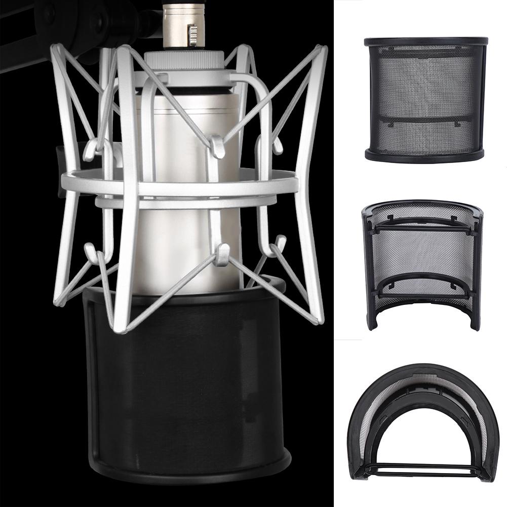 Микрофонный поп-фильтр U-образная ветрозащитная маска металлическая сетка микрофонный ветрозащитный экран для студии