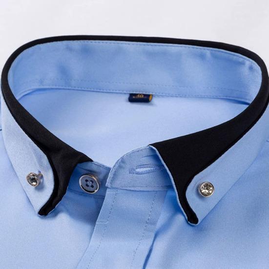 Мужская Классическая Рубашка На Пуговицах С Длинным Рукавом Лацканы Стразы Приталенная Формальная Рубашка для Бизнеса Свадьбы Вечеринки Выпускного