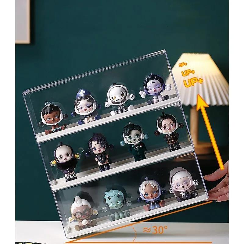 Ящик для хранения фигурок, акриловая коробка для переплета, стойка для кукол, большой прозрачный шкаф для демонстрации кукол