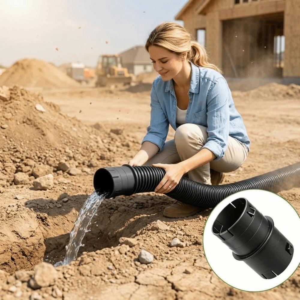 4-inch Pipe Internal Coupling Durable Drainage Adapter Fitting PVC Pipe Joint Corrugated Boat