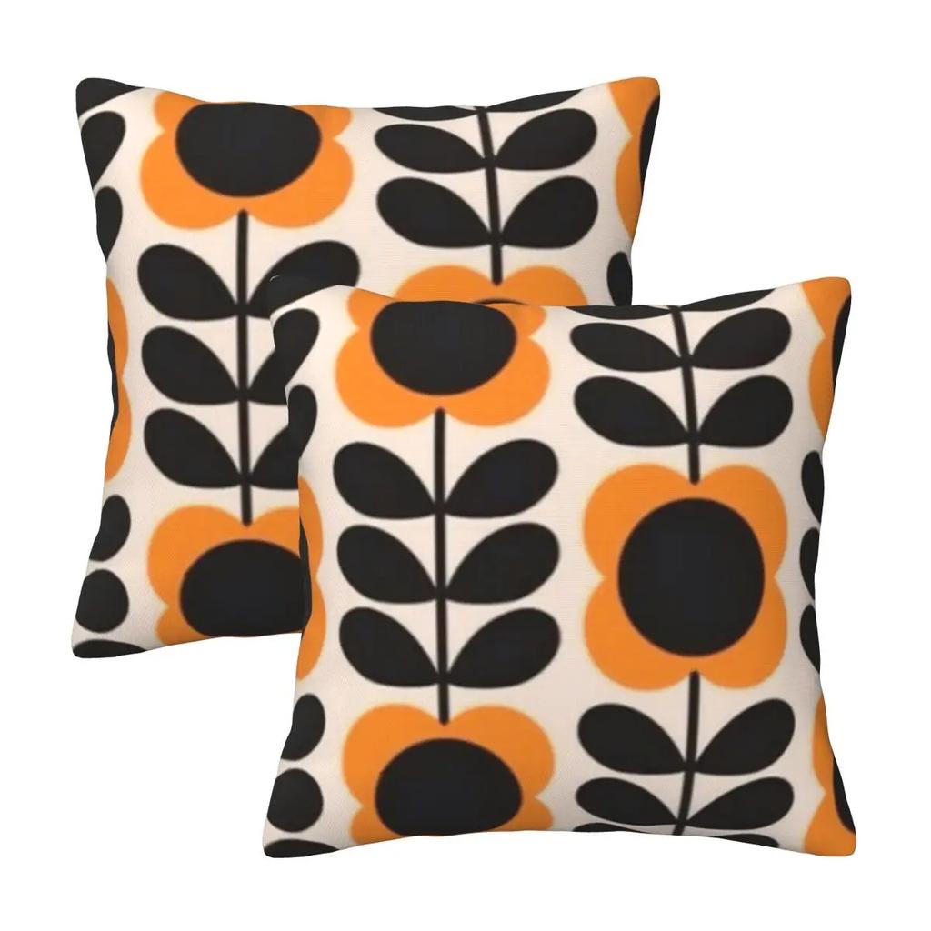 Orla Kiely Multi Stem Colorful Fabric 2 pcs Square Pillowcase Pillow Cover Cushion Comfort Throw Pillow for Home Living Room