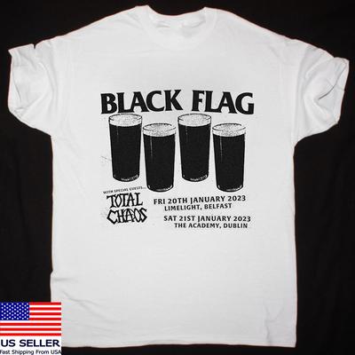 BLACK FLAG Специальные Гости TOTAL CHAOS Футболка Полный Размер S-5XL Унисекс Футболка