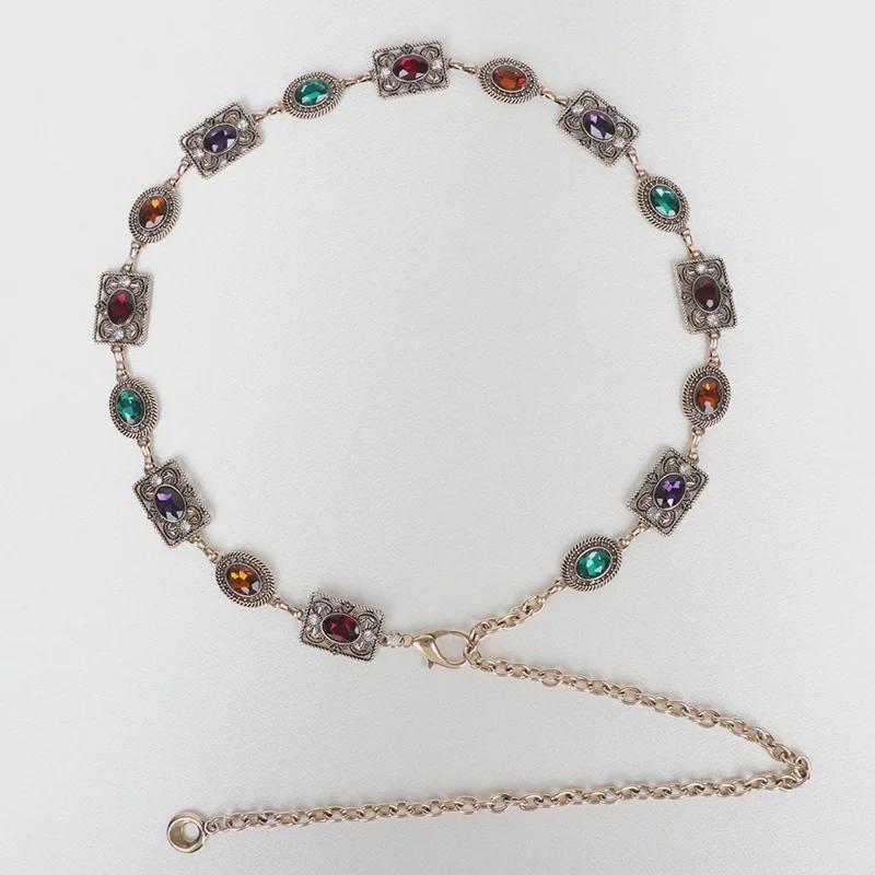 Женская цепочка на талию со стразами в стиле ретро: Универсальный, модный аксессуар для юбки