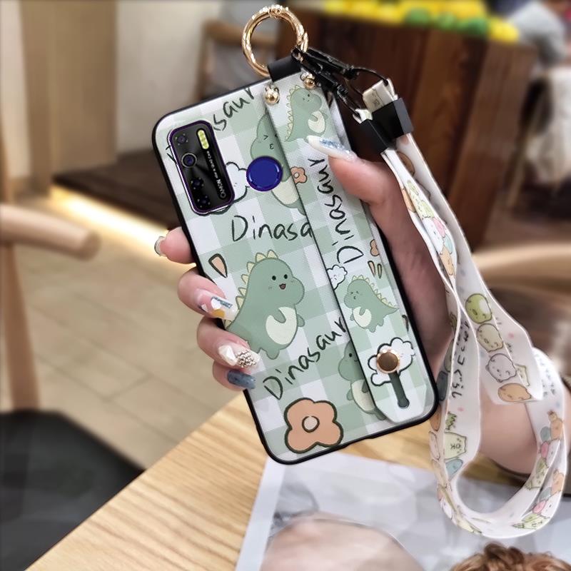 Cute Ring Phone Case For Tecno Camon15/15Air/16S/KD7H/CD6/CD7/Spark5/5Pro Anti-dust Back Cover Wristband Phone Holder