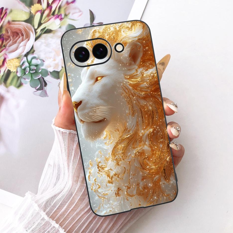 Чехол для Google Pixel 9 Pro Милый Лев Модный Расписной Чехол Мягкий ТПУ Чехол для Телефона Для Google Pixel 9A Pixel9 Pro Задняя Крышка Fundas