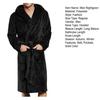 Long Sleeve Pockets Belt Solid Color Men Bathrobe Winter Warm Hooded Fleece Lengthened