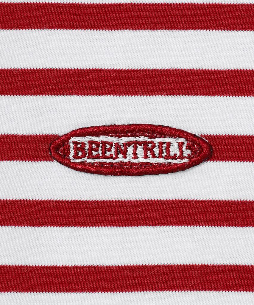 BEENTRILL Oval Wappen Striped T-Shirt (Red)