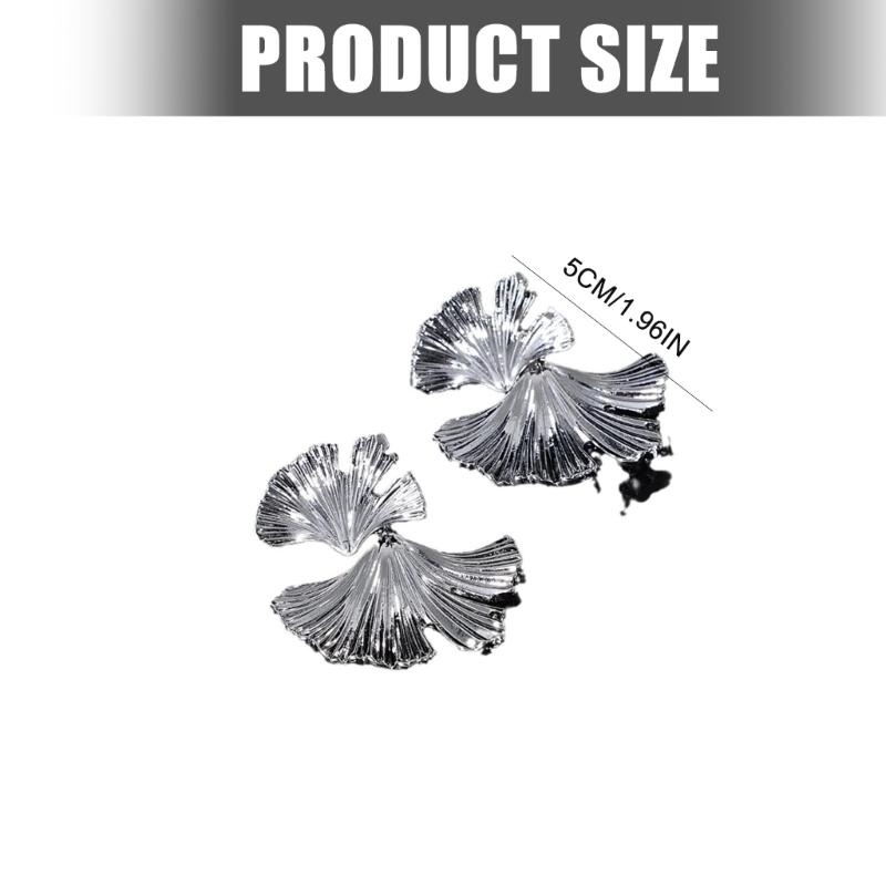 Ginkgos Leaf Design Alloy Earrings Smooth Surfaces Unique Accessory Casual Formal Earrings Suitable for Fashion Women