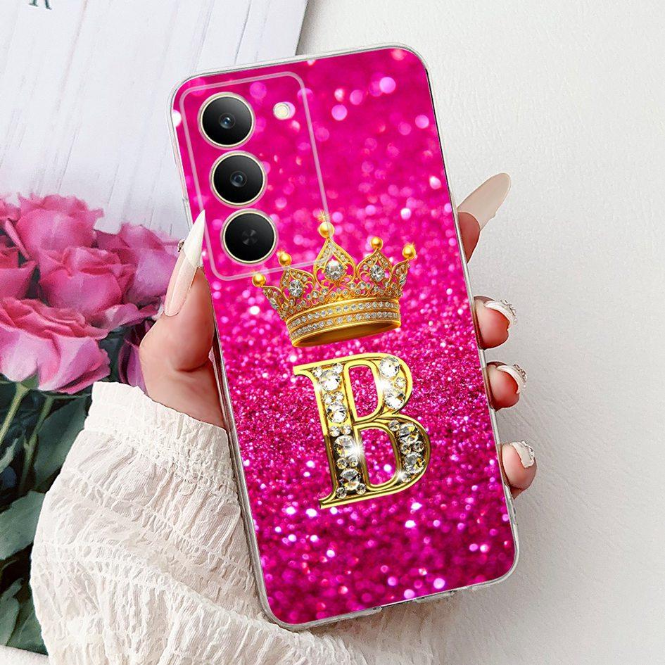 Для Realme 14x 5G Чехол Роскошные Буквы Короны Мягкий Силикон Тонкие Чехлы для Телефона Для OPPO Realme 14x Задняя Крышка на Realme14x Защитный Чехол