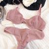 Summer 6 Color Women Underwear Sexy French Bralette Push Up Bra Set Ultra Thin Thread Fabric Breathable Lingerie With Thong Sets