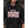 Labubu Anime Graphic Hoodie for Women Winter Girl Casual Pullover with Kangaroo Pocket Long Sleeve Hoodies Female Clothes