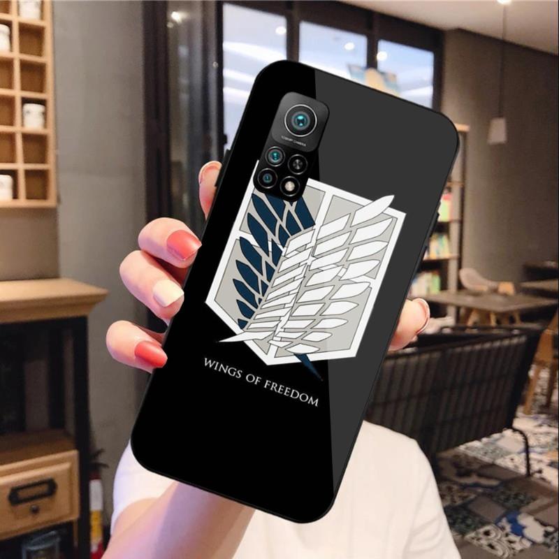 Чехол для телефона с аниме «Атака Титанов» для Xiaomi 12 11T 10 9 Redmi Note 11 10 10S Pro Redmi 9 9A 8, черный стеклянный чехол для телефона из поликарбоната