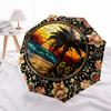 Color Retro, Tropical SunsetThemed Automatic Opening and Closing Umbrella - 8 Ribs, Suitable for Leisure and Going Out, Outdoor Accessory, G