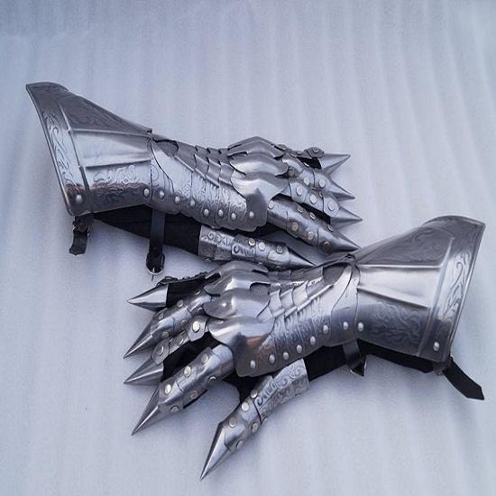 Medieval Sauron Gauntlets Steel Medieval Armor Gloves Crusader Larp Gauntlets, Lord of The Rings Gauntlets