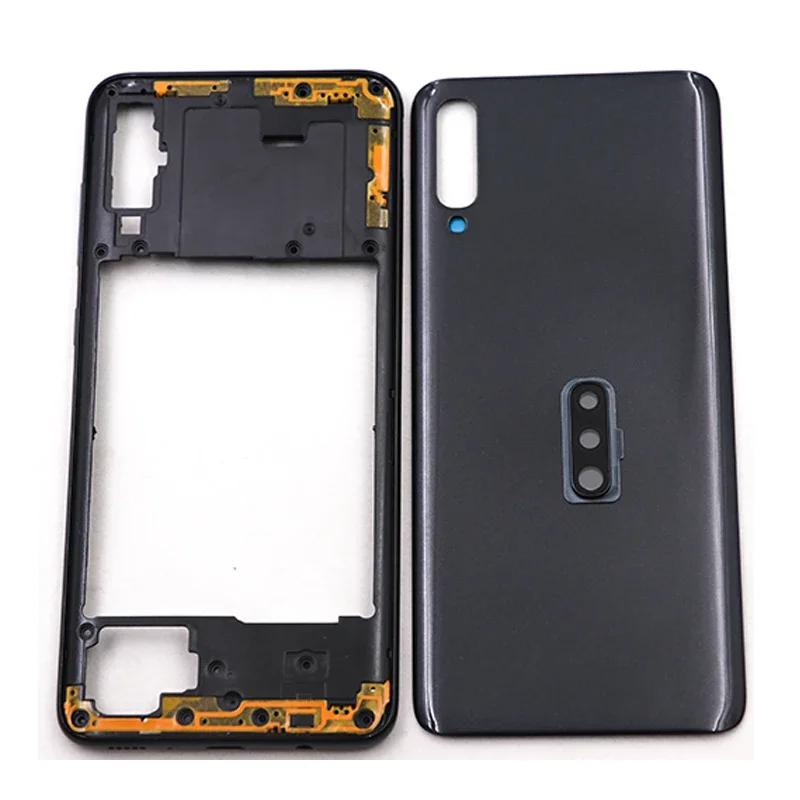 Запасные части для Samsung Galaxy A70 2019 A705 SM-A705F Средняя рамка Рамка Задняя крышка аккумулятора Задняя часть С объективом камеры Замен