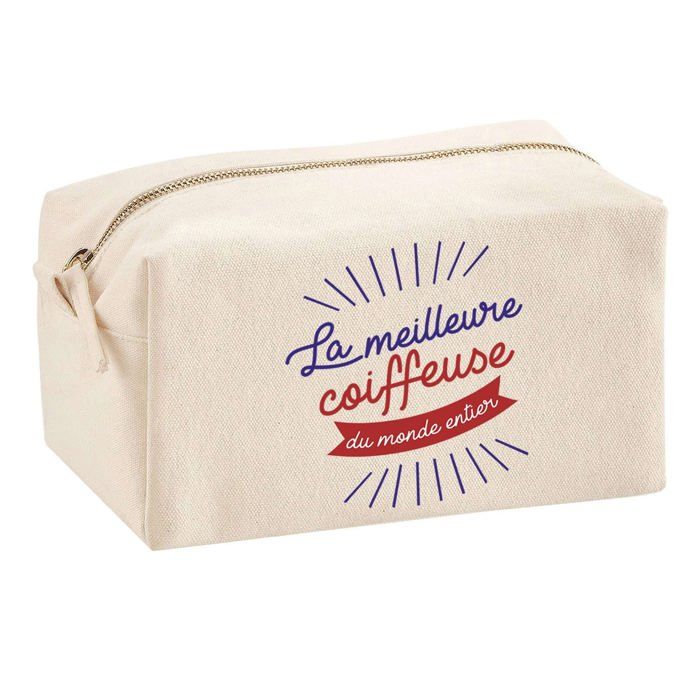 Trousse multifonction Coiffeuse Meilleure du Monde Cadeau Anniversaire Collègue Idée Original | Trousse Scolaire Fournitures Bureau