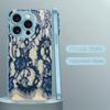 Elegant Blue Lace Print phone case for iphone 17 case for iphone 17 pro max cover Glass for iPhone 17 16 15 14 13 12pm Pro Plus