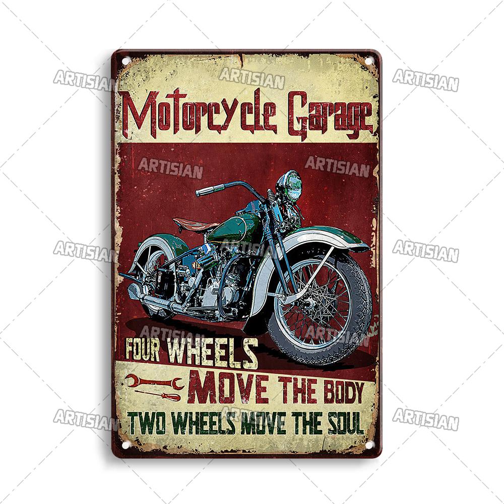 Артизанальный мотоцикл металлический знак мотоцикл жестяная пластина гоночный декоративная табличка езда настенный декор гараж бар паб клуб отель кафе