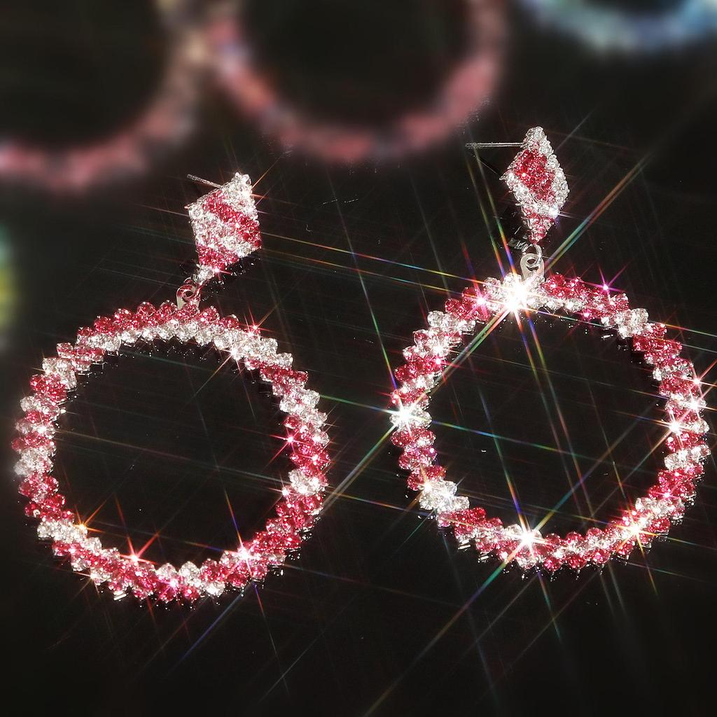 Крупные серьги-кольца со звездами из горного хрусталя и бриллиантов для женщин