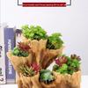 Creative Wood-Look Irregular Succulent Planter