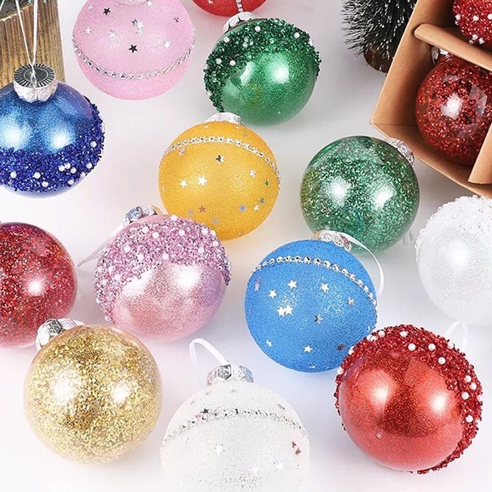 9pcs Shatterproof Christmas Hanging Balls PET Christmas Tree Ornaments  Home New Year Gifts