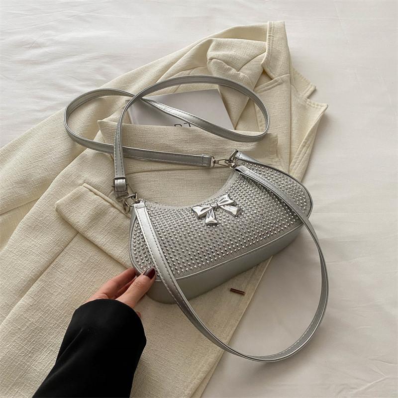 Bowknot Dumpling Shaped Single Shoulder Underarm Bag Handbag Women Fashion Gift